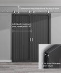 5 Foot Top Mount Sliding Barn Door Hardware Kit In Stainless Steel Heavy Duty Track System For Double Doors installed view