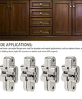 4 Pack 1.7 Inch Mini Cross Concealed Hinges With 180 Degree Zinc Alloy Dope Hidden Door Hinges For Jewelry Boxes Cabinets