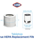 Tabletop True HEPA Replacement Filter For Air Purifier, 200 Sq Ft Coverage, Clears 99.97 Percent Of Allergens Down To 0.1 Micron, Easy Drop In Fit, Compatible With 11020 And 11021, Two Stage 360 Filtration.