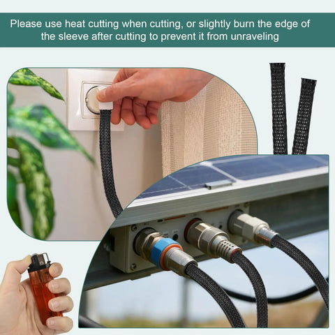 Applying 300 Ft Braided Wire Loom Kit In Quarter Inch, Half Inch, And Three Eighths Inch Diameters PET Cable Sleeving