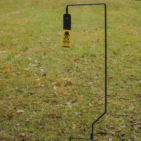 AR500 1/4 Inch Rimfire and Handgun Steel Target for Target Practice and Shooting Sports on outdoor grassy area
