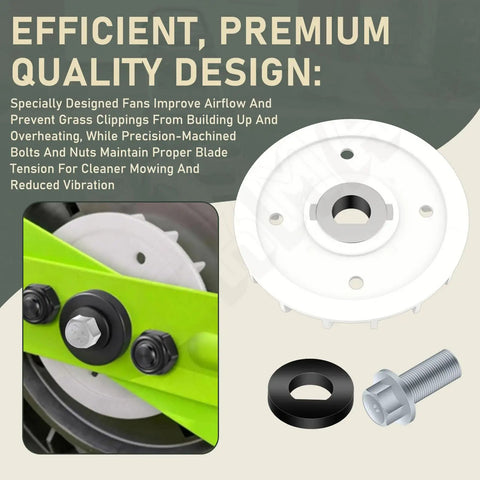 Dual Blade Mower Blade Replacement Kit With Nuts Bolts Washers For 21 Inch EGO Power Plus LM2130SP LM2150SP LM2160SP Mowers
