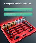 All-in-One Universal Press And Pull Sleeve Kit for Cars, Vans and Trucks with 20 sleeves, spindles, step discs, in red case
