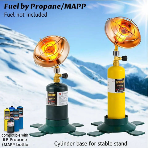 6200BTU Propane Heater With Windproof USB Lighter For Camping And Outdoor Use Portable Gas Heater With Cylinder Stand.