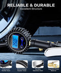 Digital Tire Pressure Gauge With Inflator And 250 PSI Heavy Duty Air Chuck Quick Connect Hose For Cars And Inflatables LED Backlit Display