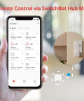 Smartphone showing app interface for Fingerbot Button Pusher for Rocker Switches and One Way Buttons Bluetooth Smart Control with App Timers