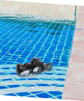 Remote Control Submarine Boat For Pool Fun, 6 Channel RC Sub With 360 Degree Spin floating in pool.