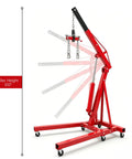No Sweat 4400 Pound Engine Hoist Cherry Picker With Adjustable Telescopic Boom max height 100 inches for garage tasks.