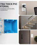 Adjustable Two Gang Plastic Electrical Box Blue 34 Cubic Inch Junction Box With Built In Cable Clips ETL Listed One Piece