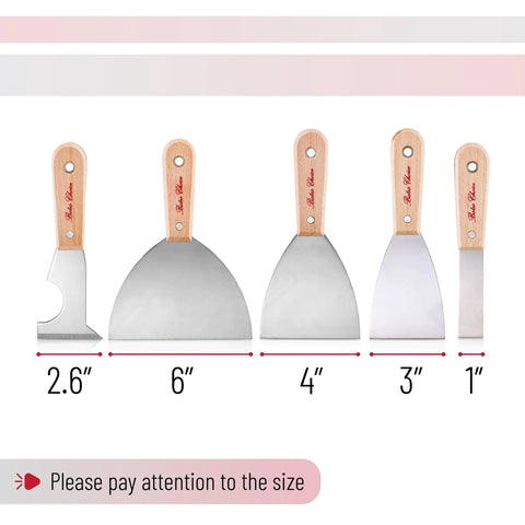 Five Piece Paint Scraper And Putty Knife Set With Five In One Tool For DIY Home Improvement Pro Grade Paint Remover Wallpaper Scraper Set