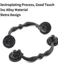 Antique Black Bail Drop Drawer Pulls 4 Pack With 3.5 Inch Hole Center And 4.72 Inch Total Length, shown in zinc alloy material.