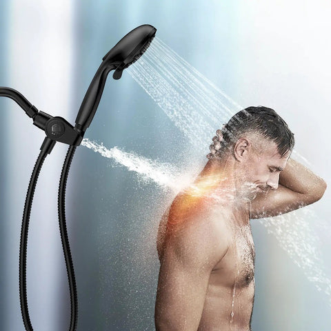 Slick Matte Black Filtered Shower Head With Handheld Combo Dual 2 In 1 Spa System High Pressure 10 Spray Modes Power Wash Massage Shower For Top Tier Bathroom Upgrades