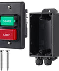 Heavy Duty On Off Toggle Switch For Table Saw Handles Steady 120 Or 230 Volt Power Runs Totally Smooth Includes Deep Gang Box with buttons.