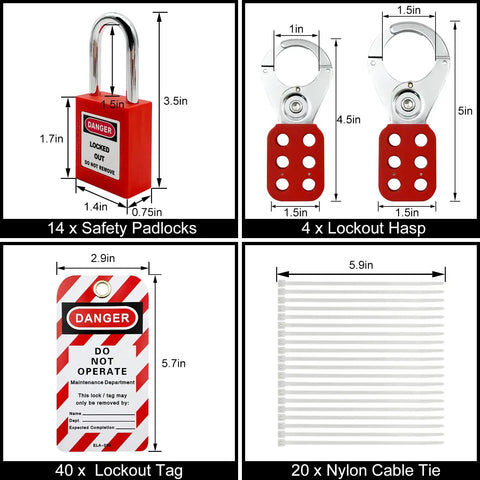 Built Tough Lockout Tagout Station With Clear Viewing Lid Fully Loaded Loto Kit holding 14 safety padlocks and 4 lockout hasps.