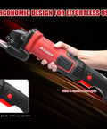 Heavy Duty Four Point Five Inch Angle Grinder With Twelve Hundred Watt Motor Cranking Out Eleven Thousand Rpm For Steel Cutting And Grinding Featuring ergonomic design and switch lock for ease of use.