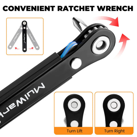 20 Piece Small Screwdriver Set With Right Angle Design And Ninety Degree Offset Handle showing ratchet wrench mechanism.
