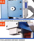 Heavy Duty Cast Iron Arbor Press With Oversized Handwheel For Stamping Bending And Forming 1320 Lbs close-up of painted finish and precision components.