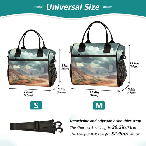 Desert Cloud Large Insulated Lunch Cooler Bag Leakproof Soft Cooler Tote For Women 18 Cans Grab And Go with size options.