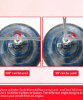 Acetylene Tank Valve Wrench For B And MC Cylinders Upgraded Welds Tank Opener showing 180 and 90 degree use angles