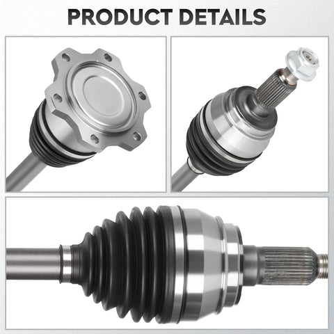 CV Axle Shaft Assembly Front Left And Right For Cadillac Escalade Chevy Silverado 1500 Tahoe Suburban GMC Sierra Yukon 2007-2020 4x4 Models Driver And Passenger Sides Replacement, detailed components view