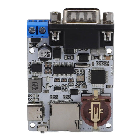 Hella Solid Serial Data Logger With Rtc Timestamp And Dual Led Indicators Monitors Industrial Machines ports and components view.