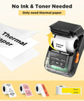 Slick Wireless Bluetooth Label Maker With Smooth Wide Format Printing And Included Tape Roll For No Fuss Home Organization Small Biz Branding And School Supplies showing thermal paper loading.