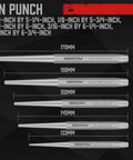 Set of pin punches from the 16 Piece Precision Punch And Chisel Set With Taper Punch Pin Punch Center Punch Cold Chisels And Gauge.