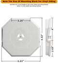 Vinyl Siding Mounting Block For Exterior Fixtures Like Lights Cameras Flags And Doorbells Easy Setup No Fuss Octagon Block With One Half Inch Lap Mount And Four Inch Height White One Pack Durable Mounting Plate For Siding Projects, 6.63 in