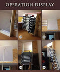 Smooth Operator Electric Attic Ladder Pull Down Staircase Heavy Duty Carbon Steel Telescopic Retractable Loft Access shown in operation.