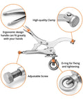 9 Inch Drill Press Locking Clamp Set, Heavy Duty Fix Clamp With Super Tight Grip, titanium-plated 1045 steel, ergonomic design