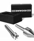 Wood Lathe MT2 Centers Set With Live Center Five Eighths Inch Diameter And Four Pronged Drive Center One Inch Diameter Includes Black Storage Box