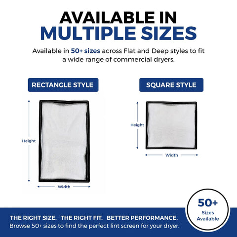 Heavy Duty Commercial Dryer Lint Screen Replacement With Frameless Mesh Filter For Industrial Laundromats Pack Of Five rectangle and square styles