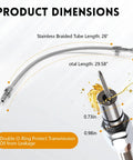 Firewall Mounted Transmission Dipstick For GM Chevy TH700R4 4L60E 4L80E Flexible Stainless Steel Tube Dimensions and Features