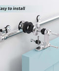 6Ft Top Mount Sliding Barn Door Hardware Kit With Stainless Steel Track And Rollers Heavy Duty Sturdy Barn Door Hardware Set For Single Door