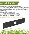 Two Pack 613223 Edger Blades Compatible With Seven And A Half Inch Edgers Replacement Blades For String Trimmer Attachments Heavy Duty Yard Work Ready To Go, showing a 7.5-inch steel blade with fitment guide for various trimmer brands.