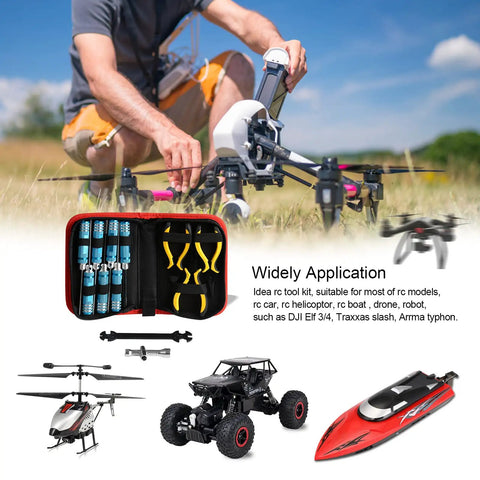 12 Piece RC Car Tools Kit Must Have With Hex Phillips Flat Screwdrivers Pliers Sockets Wrench For Traxxas Arrma RC Cars
