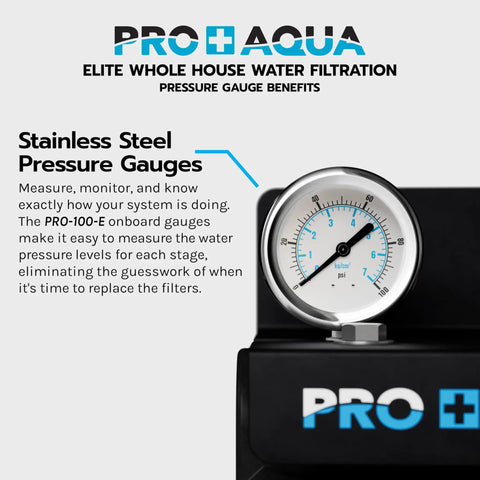 Elite Series 3 Stage Whole House Water Filtration System For City And Well Water With Pressure Gauges Delivers Clean Water