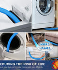 Two Piece Dryer Vent Cleaner Kit With Lint Vacuum Attachment And Lint Remover Brush For Power Washer And Dryer Vent Hose Cleaner Replacement Parts Deep Clean To Eliminate Years Of Lint And Boost Dryer Efficiency shown in use.