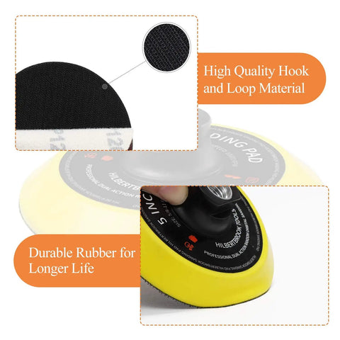 5 Inch Hook And Loop Backing Pad For Grinder With 5 By 8 By 11 Threads, 5 Inch Sanding Pad, Buffing And Polishing Attachment, Durable Polyurethane, Easy Install, Perfect For Faster Sanding And Finishing On Metal And Wood, 1 Pack