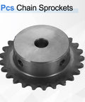 25 Tooth Roller Chain Sprocket For ISO 04C, 8mm Bore, 53.5mm OD, C45 Carbon Steel, Heat Treated Teeth For Superior Wear Life, Rust Resistant