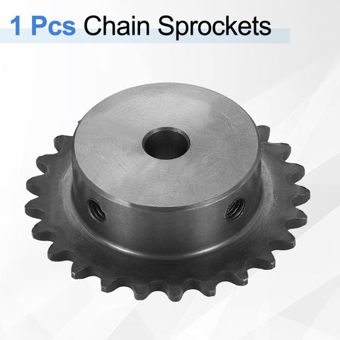 25 Tooth Roller Chain Sprocket For ISO 04C, 8mm Bore, 53.5mm OD, C45 Carbon Steel, Heat Treated Teeth For Superior Wear Life, Rust Resistant