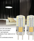 Top Tier 12V GY6.35 Bi Pin Led Bulb 3W 48 Smd Chips Cool White 6000K Energy Saving Crystal Chandelier Lighting 2 Pack showcasing clear design and bright LED placement.