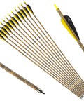 28 Inch Carbon Arrows For Target And Hunting, Spine 500, 0.309 Inch Outer Diameter, 30 To 50 Lb Draw Weight, Pack Of 12, Compatible With Compound And Recurve Bows