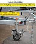 Super Heavy Duty Electric Trailer Mover With Massive 350W Motor And Fat Wheels, showing trailer dolly with 5000 lbs load capacity.