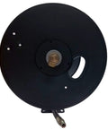 Front view of Heavy Duty Pressure Washer Hose Reel For Skid Or Wall Mount, 200 Ft Capacity, 3/8 Inch Hose, Air And Water Ready.