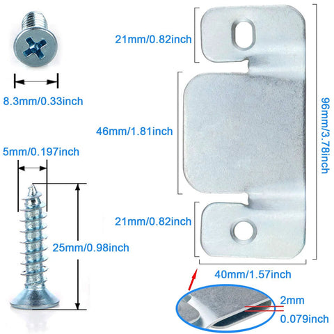 Interlocking Metal Sectional Couch Connectors With Screws Set Of 4 For Loveseat Recliner Chair Or Chaise Lounge dimensions