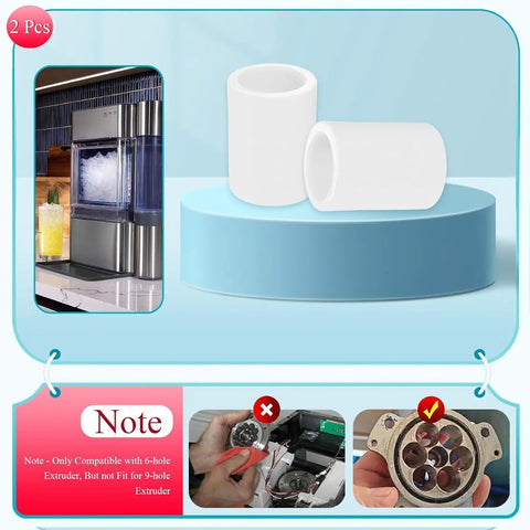 Ice Maker Bushing Kit For Opal Nugget Ice Makers 1.0 And 2.0 6 Hole Extruder, 2 pcs white plastic bushings