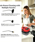 Woman using 2500W Handheld High Temperature Steam Cleaner With 6 Adjustable Steam Levels And 105 Degrees Celsius Steam Temperature