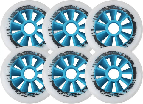 Dope Graffiti Print Inline Skate Wheels 90mm 100mm 110mm 85A Hardness Replacement For Rollerblades Indoor Outdoor 6 Pack Blue Durable Thick Wheels