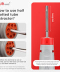 6 Piece Deutsch Pin Removal Tool Kit for DT DTP DTM HDP20 HD30 DRC Series Connectors, half-slotted tube extractor use guide.